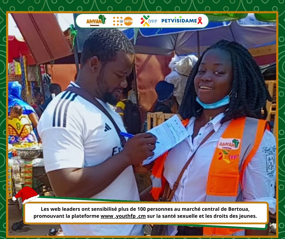 AfriYAN_Camer's tweet photo. 1/2 💫Lors de la #JIV2024,les Web Influenceurs de l'Est ont animé une séance d'information au marché central de #Bertoua.Leur objectif ? Faire connaître la plateforme https://t.co/O8xhbrav5t à un maximum de jeunes.
#PETVISIDAME
#YouthFP
#PutYoungPeopleFirst
#WebInfluenceursEst https://t.co/oneHY9sOtD