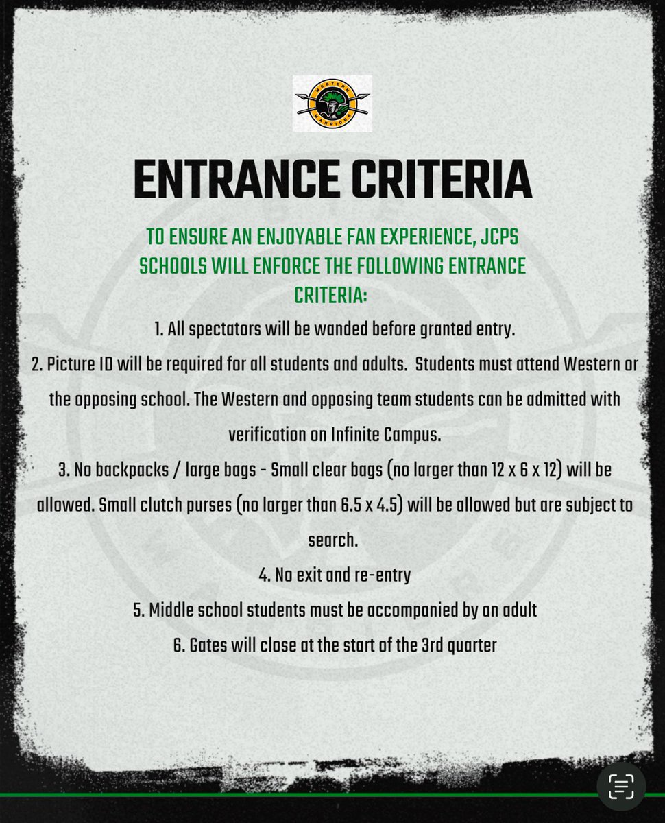 Entrance guidelines for tonight’s <a href="/Ballard_Hoops/">Ballard Basketball</a> at Western