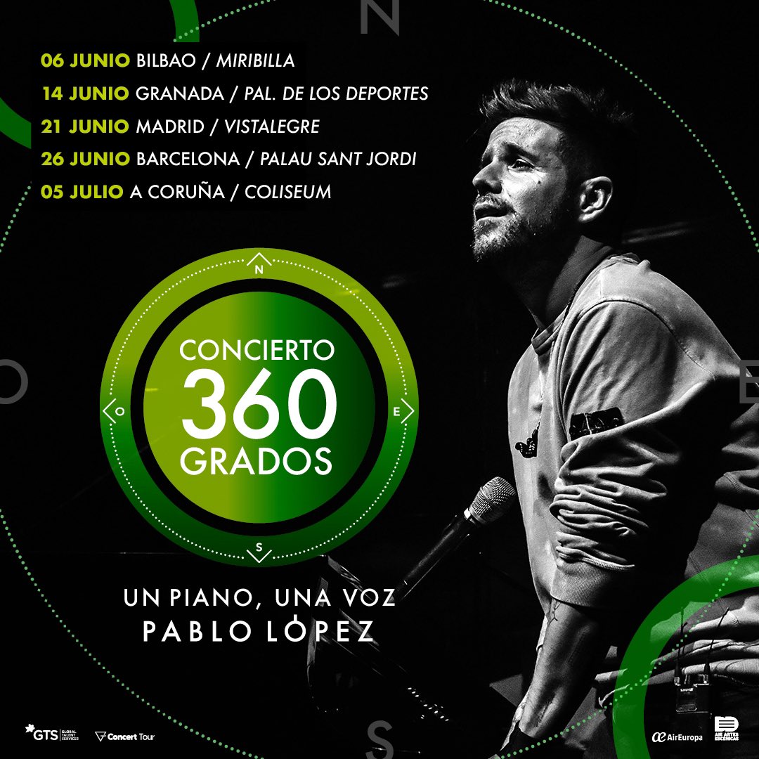 PabloLopezMusic's tweet photo. Bilbao.
Granada.
Madrid.
Barcelona.
A Coruña. 

360. https://t.co/G4FbdKCBqK
