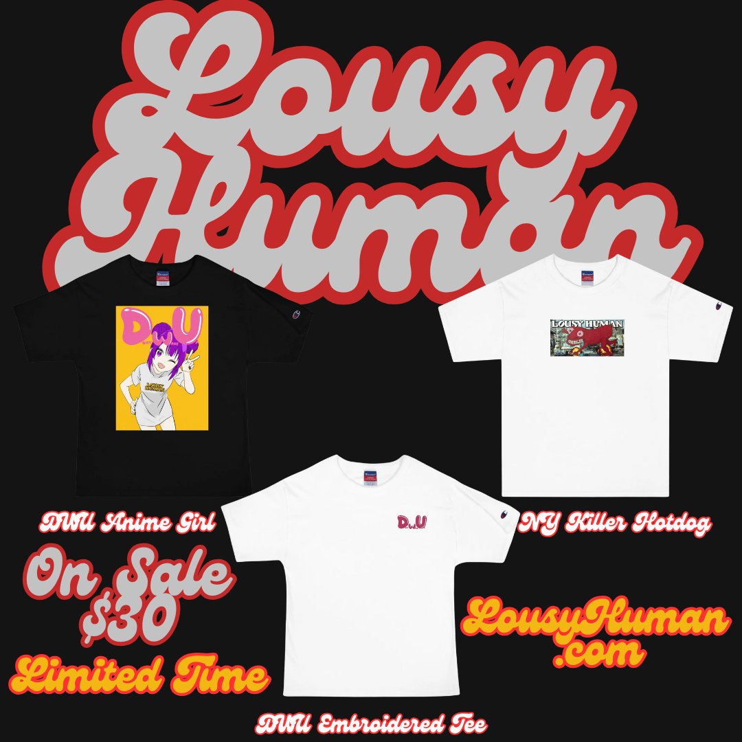 lousyhumanmag's tweet photo. 🔥 Attention Lousy Humans! 🔥
Our new T-shirts are here to make your wardrobe slightly less lousy. And for a LIMITED TIME, they’re just $30! 🤑

Don’t miss out on the sale—shop now at https://t.co/PKh1aDo7Ku before prices go back to normal! https://t.co/lgfJpAU9FV