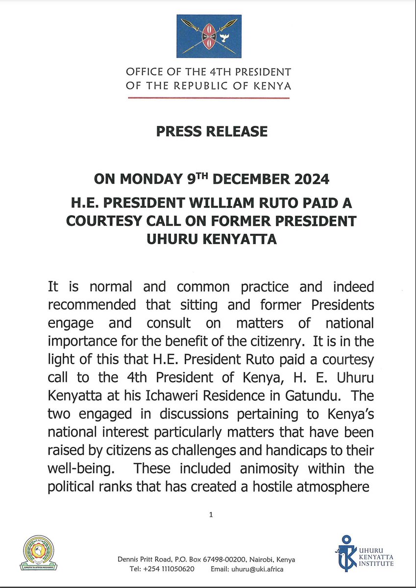 Office of the 4th President of Kenya. tweet media