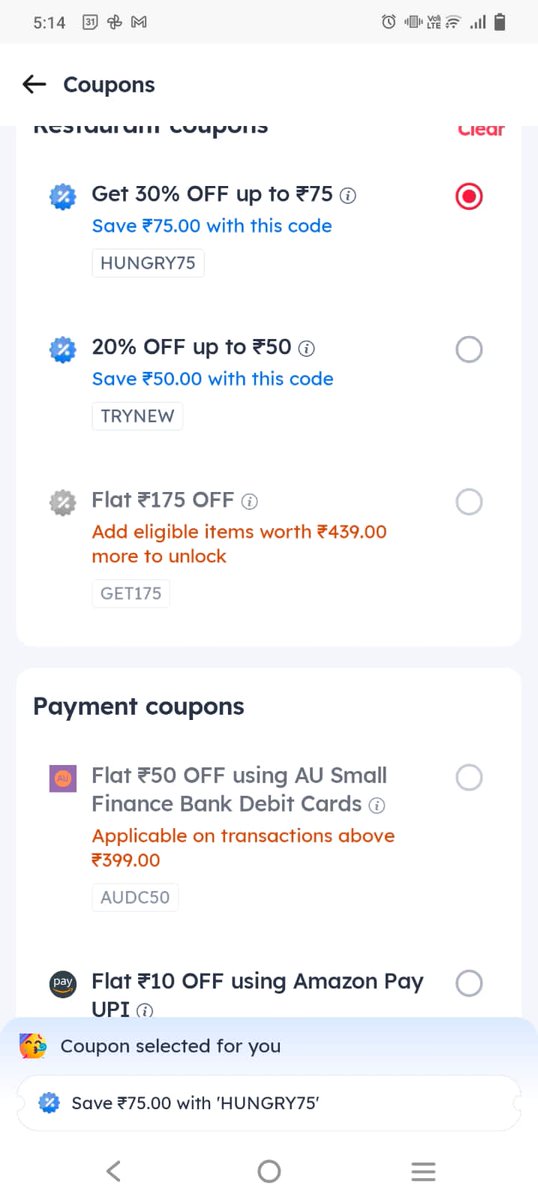 hatecheck123's tweet photo. 3) however now comes the deal breaker inspite of having 399 in my cart the 50 bank coupon won't apply for whatever reason. I went with swiggy.
However the irony the packaging came Zomato 😂 rubbing the salt against the wound of this this lost match
Moral If I were with either https://t.co/7ev2lVUX4R