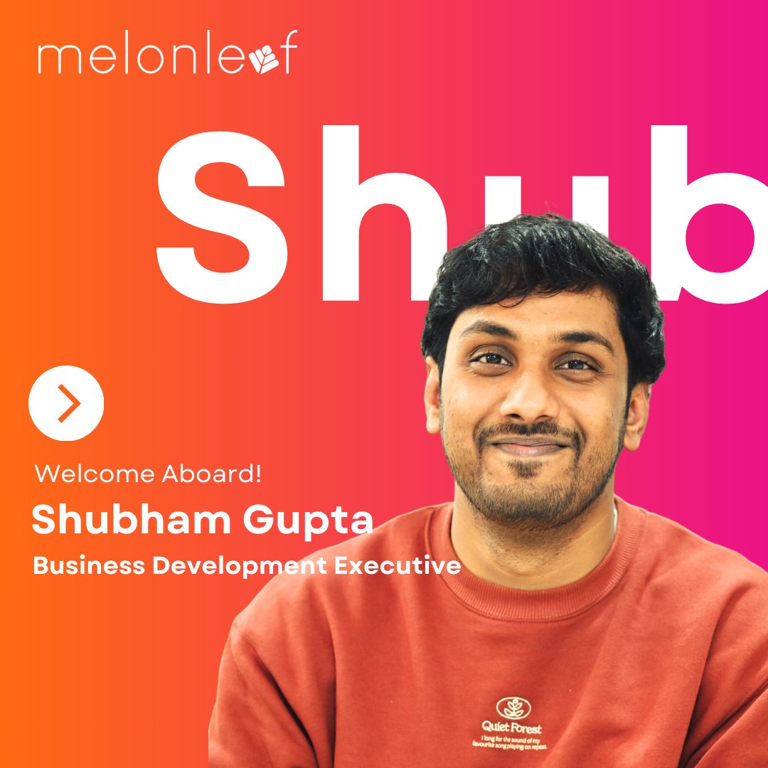 WeAreMelonleaf's tweet photo. Welcome aboard, Shubham Gupta, we couldn't be more thrilled to have you join our team.

#welcometotheteam #melonleaf #congratulations #bde #salesforce #businessdevelopmentexecutive #onboarded #melonleafconsulting #teamgrowth #onboarding #team #business #newhire #takeoffyear https://t.co/67idd74Q8n