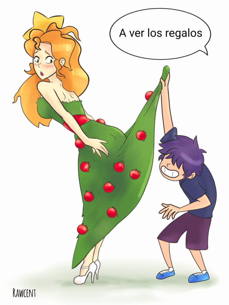 rawcentart's tweet photo. Mi nueva OC, disfrazada de árbol de navidad.
#art #humor #originalcharacterart https://t.co/AvEwzQJXhd