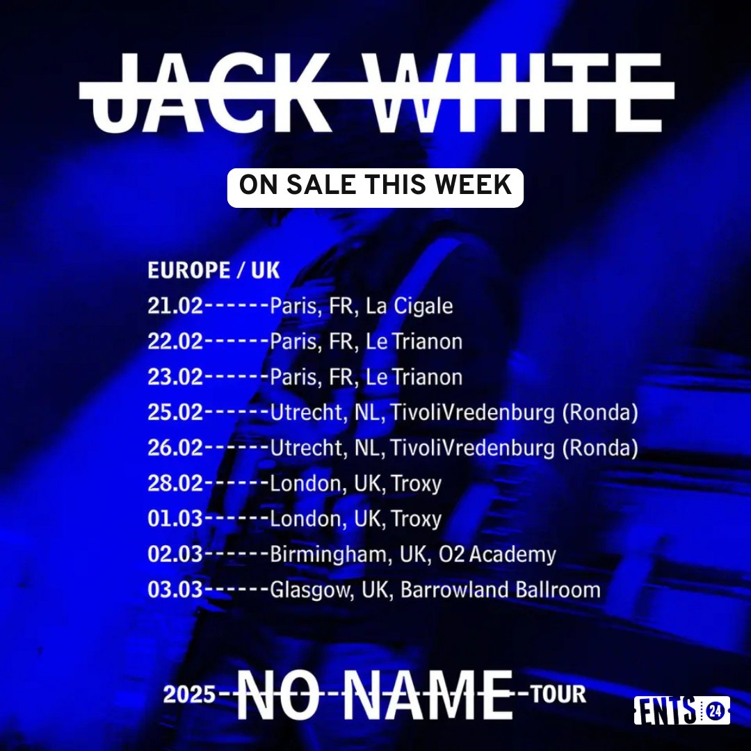 🎸 #JackWhite has announced a UK tour for 2025! 🇬🇧✨ Tickets go on sale THIS FRIDAY, December 13th at 10am: 
🎟️🔥 ents24.com/uk/tour-dates/…
#whitestripes #ents24 #LiveMusic #musicnews