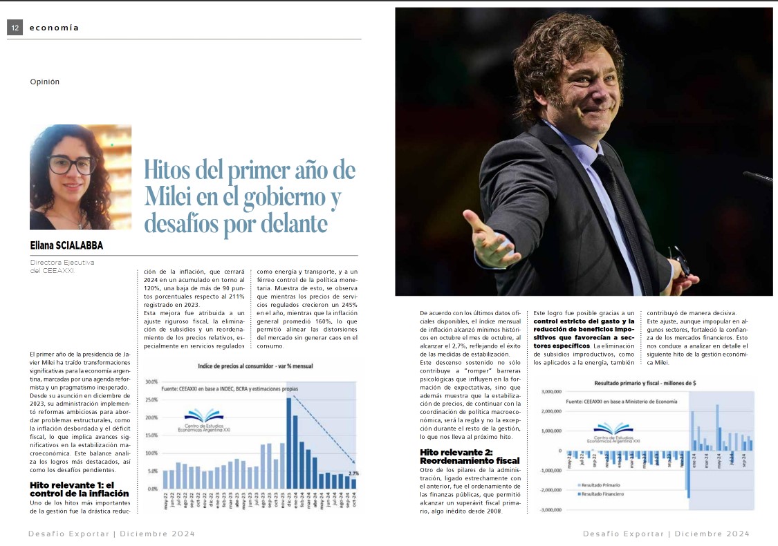 "Hitos del primer año de Milei en el gobierno y desafíos por delante" Eliana Scialabba

👉issuu.com/desafioexporta…

👉issuu.com/desafioexporta… #balance #economía #política <a href="/eli_scialabba/">Eliana</a>