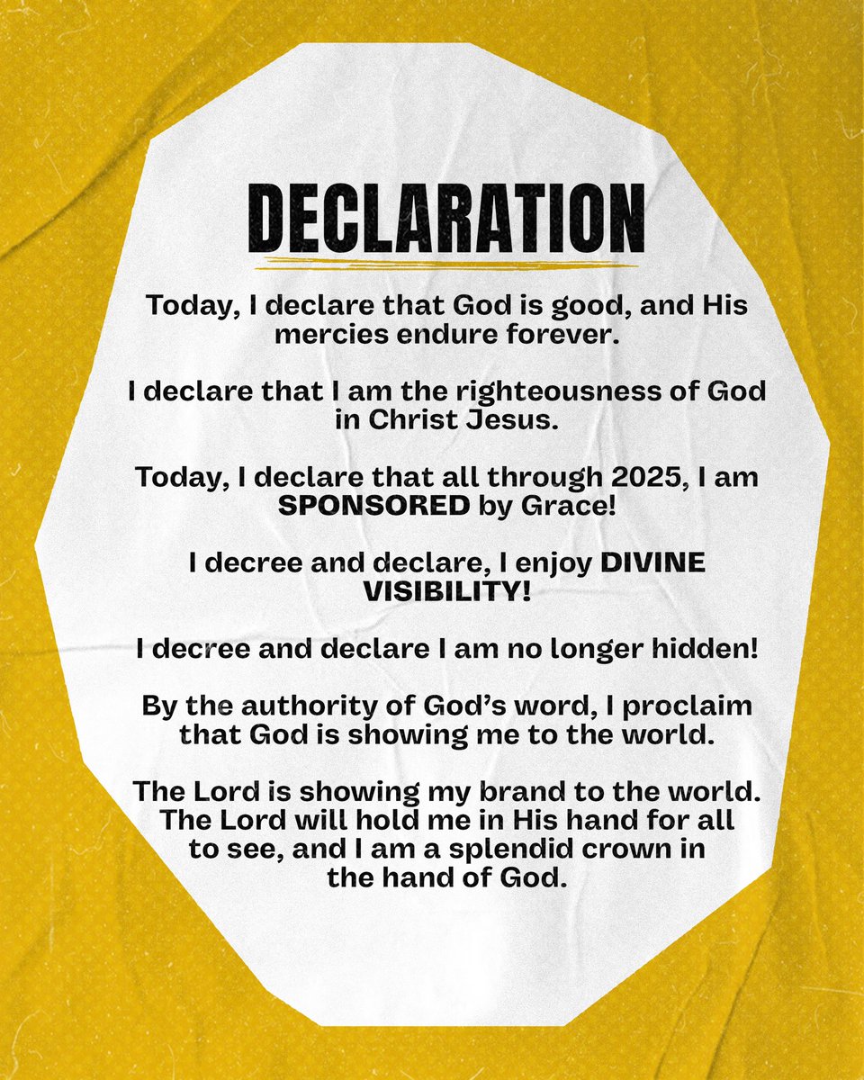 thelogicchurch's tweet photo. Day 1 of our annual global fasting is in full gear!

Anchor scripture: Isaiah 62:3 (NLT)
The Lord is holding me in His hands for all to see—a splendid crown in His hand!”

This is your reality in 2025: DIVINE VISIBILITY and being SPONSORED BY GRACE! No more obscurity, no more rejection. The spotlight of heaven is upon you, and God is announcing you to the nations! 🌍