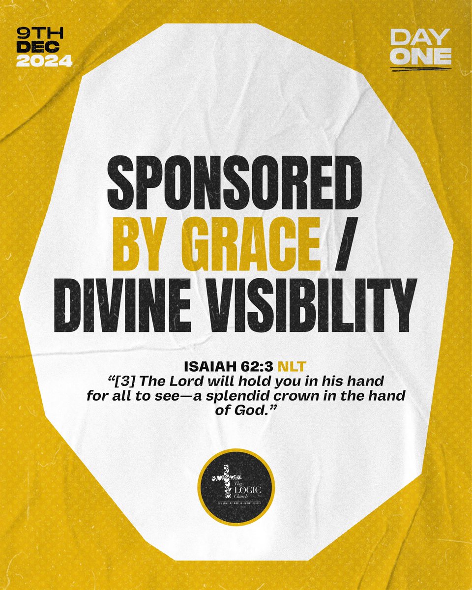 thelogicchurch's tweet photo. Day 1 of our annual global fasting is in full gear!

Anchor scripture: Isaiah 62:3 (NLT)
The Lord is holding me in His hands for all to see—a splendid crown in His hand!”

This is your reality in 2025: DIVINE VISIBILITY and being SPONSORED BY GRACE! No more obscurity, no more rejection. The spotlight of heaven is upon you, and God is announcing you to the nations! 🌍