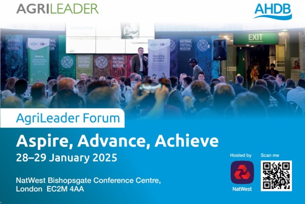 DrLauraJames's tweet image. 🌱 Want to unlock your #leadership potential?? Join @TheAHDB for AgriLeader Forum 2025!
🌎Discover key #strategies, #networking opportunities, & insights to drive your #business forward!
📅 Date: 28-29th Jan 📍 Location: London
Sign up now! ➡️ahdb.org.uk/AgriLeader-for… @AgriIzak