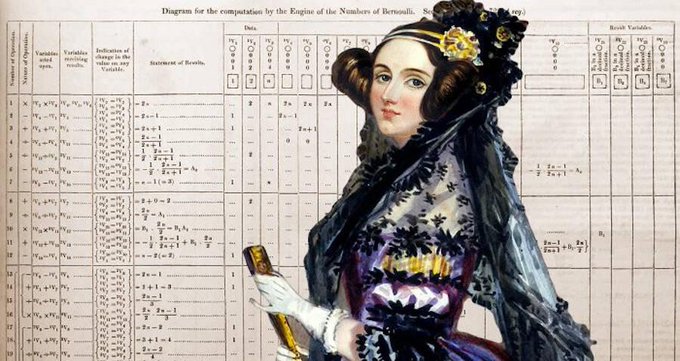 Born #Today in 1815, Ada Lovelace was mathematician and writer, chiefly known for her work on Charles Babbage's proposed mechanical general-purpose computer. 

She is regarded as the first computer programmer.