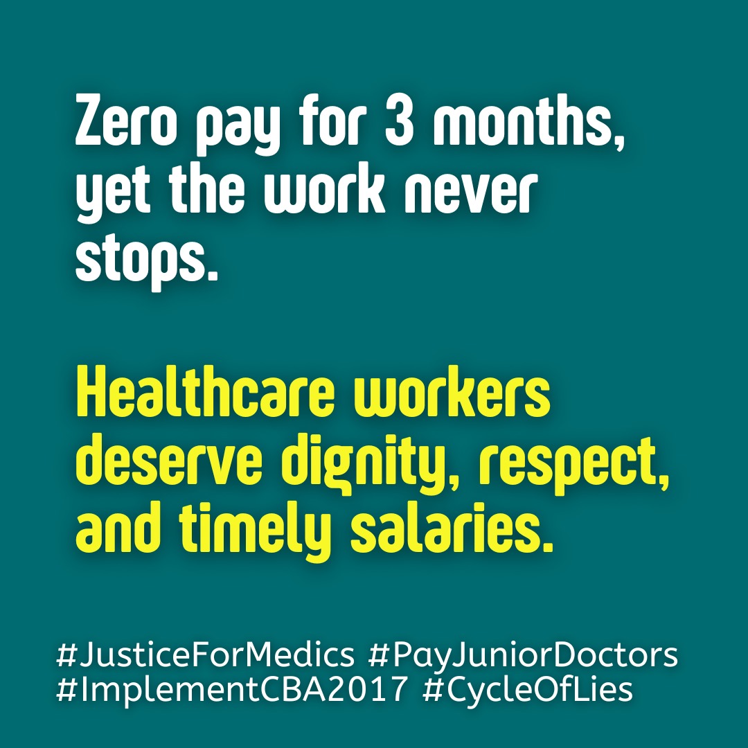 DrBrookeJenifer's tweet photo. We are saying no to modern day slavery. We generate too much money for the public hospitals. Not paying junior doctors for 3 months is unfair.  #JusticeForMedics #PayJuniorDoctors #IMPLEMENTCBA2017 https://t.co/eL70FGvHj4