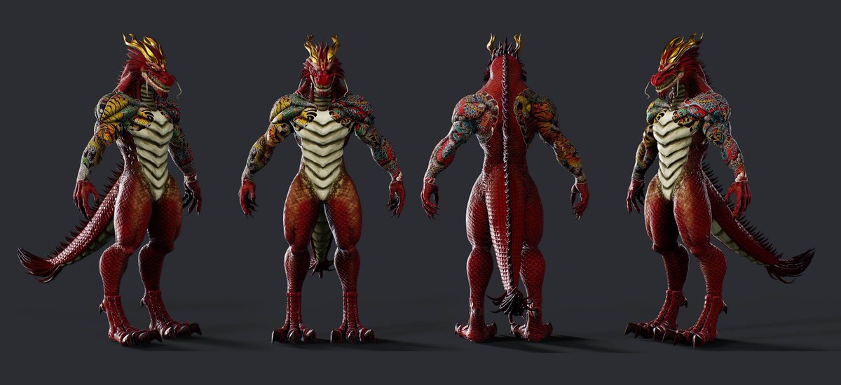 Kojin_gg's tweet photo. Which look are you rocking in Hiroba? Inked-up dragon scales 🖋️🐉 or the classic scales? 🐲✨ https://t.co/E1QVx1mn0c