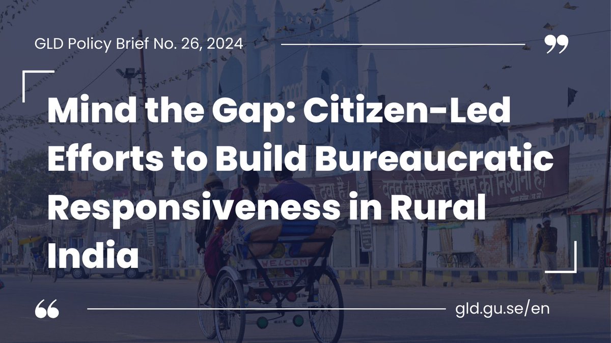 💡Learn how emotional appeals &amp; strategic mobilization improve service delivery in resource-strained bureaucracies in our latest policy brief: Mind the Gap: Citizen-Led Efforts to Build Bureaucratic Responsiveness in Rural #India.

Read it here: bit.ly/4feVFm1