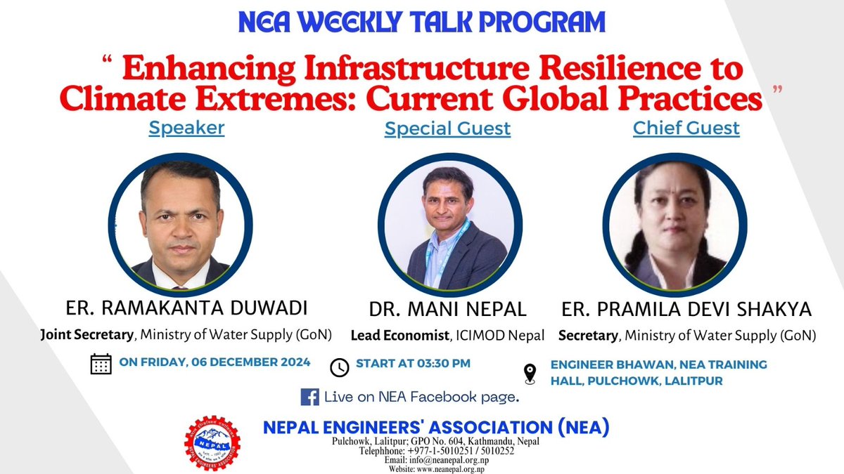 Attended a Talk Program organized by Nepal Engineers' Association and discussed several issues related to climate, infrastrucutre &amp; development. You can listen me around 0:38 to 0:58 and another segment after questions from the floor. 

youtu.be/4D8G1ts9oXA