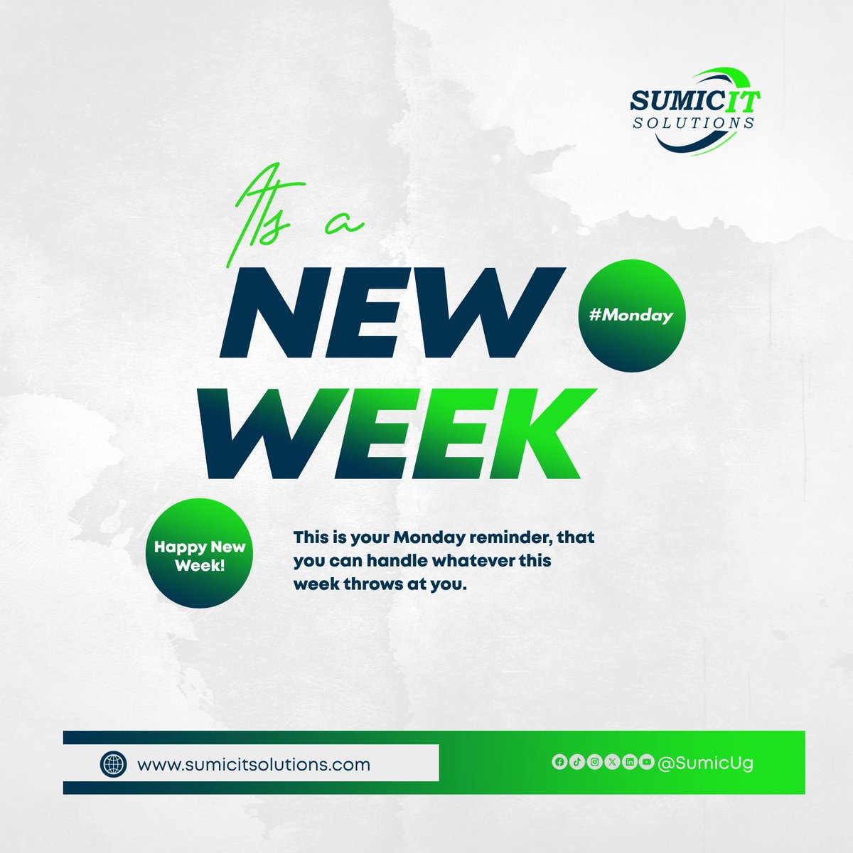 Muhindo Joseph (@muhijose) on Twitter photo You don’t have to be great to start, but you have to start to be great. Every monday is a new opportunity to start over again
Happy New Week from <a href="/SumicUg/">Sumic IT Solutions Ltd</a>
Visit:
sumicitsolutions.com
#VisitSumic | #sumicITsolutions
Graphics By:
<a href="/MuhiJose/">Muhindo Joseph</a> You don’t have to be great to start, but you have to start to be great. Every monday is a new opportunity to start over again
Happy New Week from <a href="/SumicUg/">Sumic IT Solutions Ltd</a>
Visit:
sumicitsolutions.com
#VisitSumic | #sumicITsolutions
Graphics By:
<a href="/MuhiJose/">Muhindo Joseph</a>