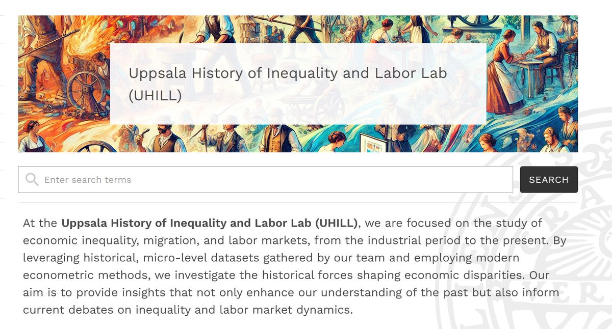 Diego Castañeda (@diegocastaneda) on Twitter photo Today is a great day for inequality/labor market research. The UHILL (Uppsala Historical Inequality and Labor Lab) has officially launched. Link đ
uu.se/en/research/upâŠ. <a href="/Jakobmolinder/">Jakob Molinder</a>, <a href="/johangericsson/">Johan Ericsson</a>, and Jonatan Andersson direct the lab. Today is a great day for inequality/labor market research. The UHILL (Uppsala Historical Inequality and Labor Lab) has officially launched. Link đ
uu.se/en/research/upâŠ. <a href="/Jakobmolinder/">Jakob Molinder</a>, <a href="/johangericsson/">Johan Ericsson</a>, and Jonatan Andersson direct the lab.