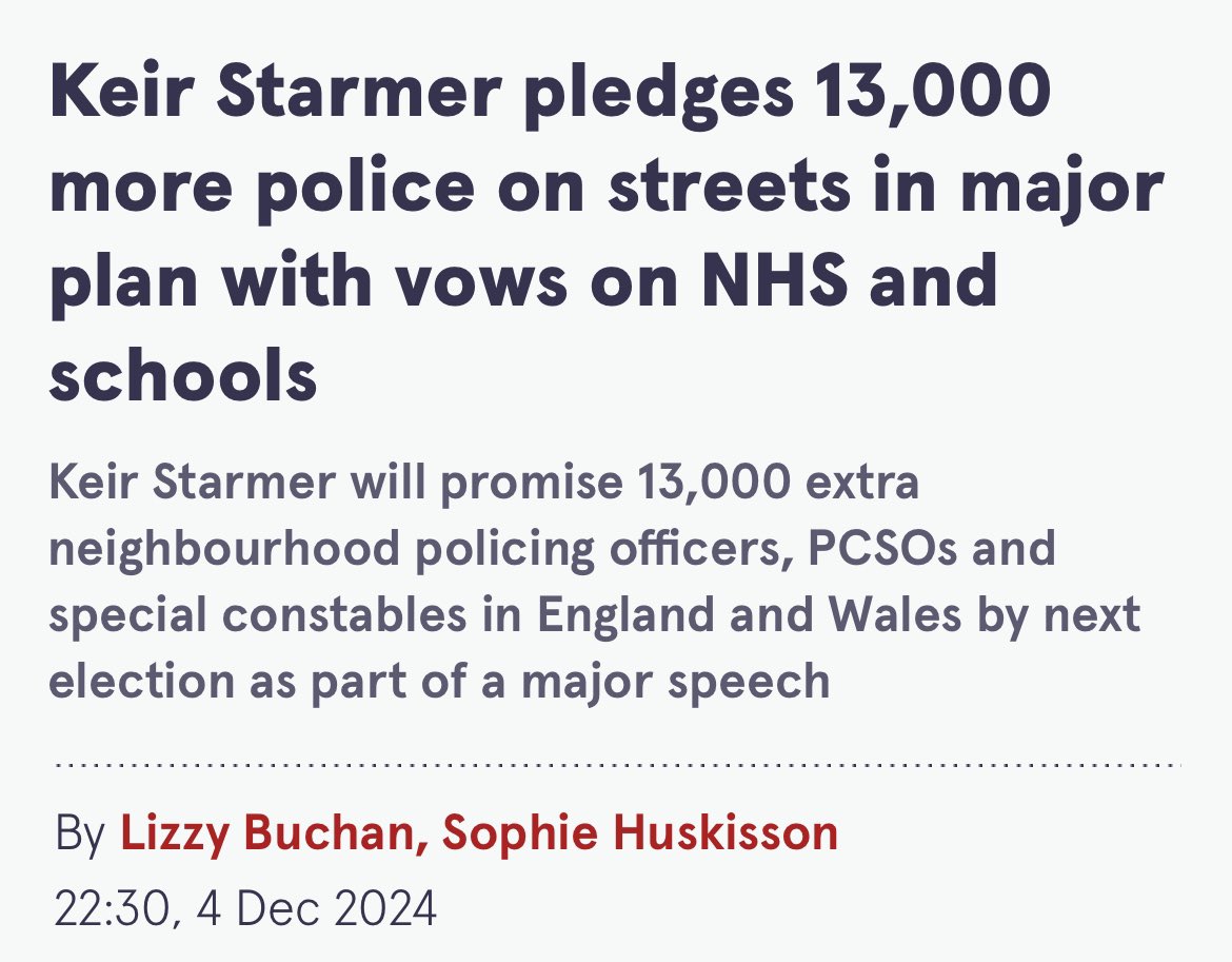 Cold957 (@cold957) on Twitter photo Yvette Cooper is warning thousands of police officers could lose their jobs because of a £300m funding shortfall. They’ve spent £40bn on public sector wage hikes and overseas climate/foreign aid but can’t find £300m.
And just 5 days ago <a href="/UKLabour/">The Labour Party</a> promised 13000 more police. Yvette Cooper is warning thousands of police officers could lose their jobs because of a £300m funding shortfall. They’ve spent £40bn on public sector wage hikes and overseas climate/foreign aid but can’t find £300m.
And just 5 days ago <a href="/UKLabour/">The Labour Party</a> promised 13000 more police.