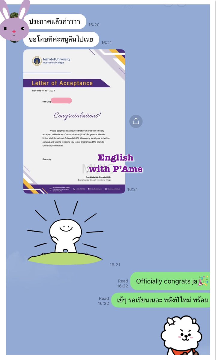 AmeVanas's tweet photo. Officially congrats ja🎉 muic ใช้ IELTS ยื่นยังไงก็ติด IC 💯 รอบ Jan ติว IELTS/TOEFL ยังทันนะคะ พี่ให้ทริคจุกๆทำยังไงให้ได้ 6.5+ ถามรลอ.จองคอร์ส  line: ame_coaching #dek68 #สอบmuic #TCAS68 #ติวไอเอล #สอบielts #ติวโทเฟล #สอบโทเฟล #bbacu #ebacu #muic #bbatu #เรียนต่อต่างประเทศ https://t.co/TQQvGozf7E