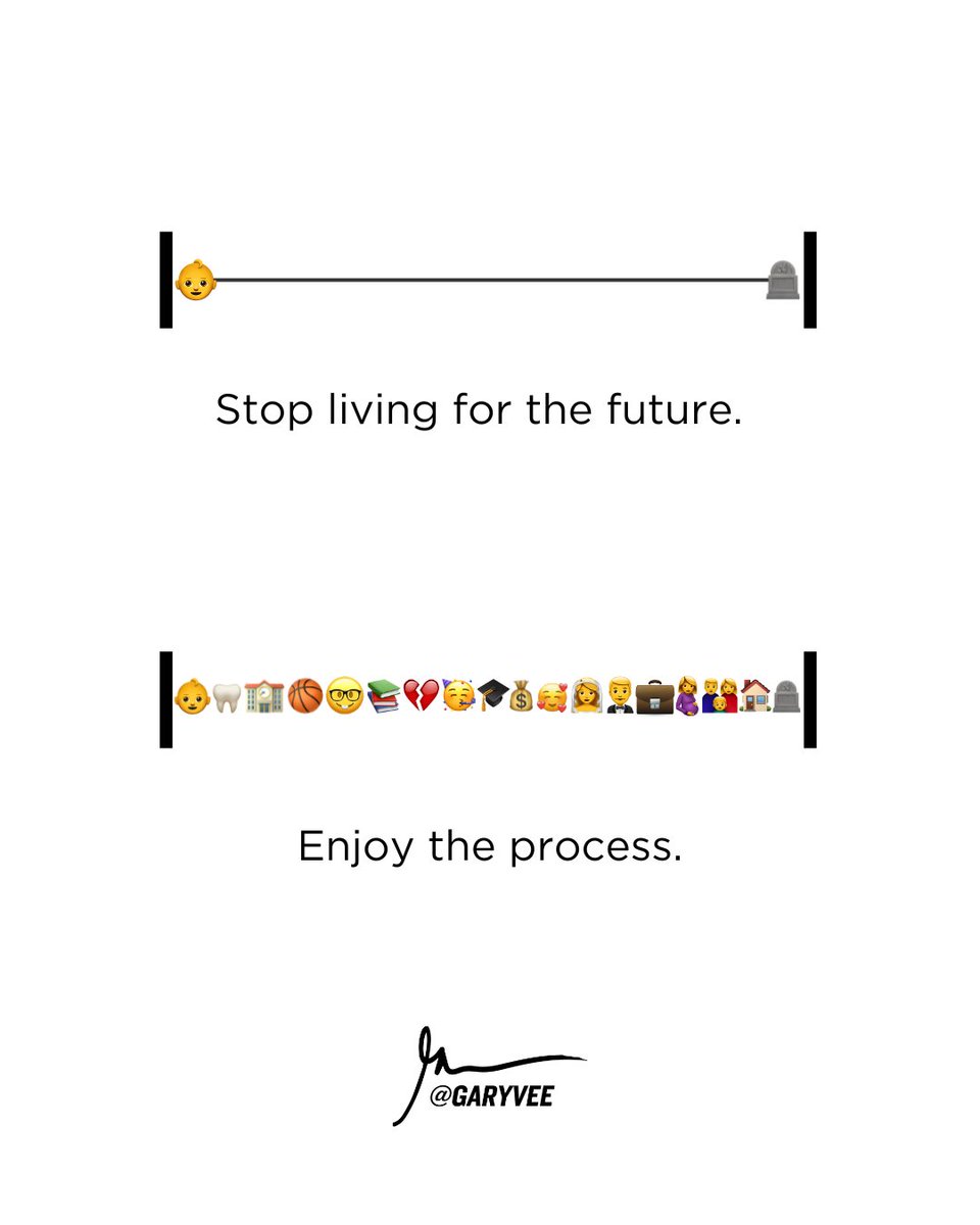 garyvee's tweet image. When you fall in love with today .. while having an eye 👁️ on tomorrow not living for it or loving it … you win 🩷 🏅 share this with someone who’s struggling with this

PS : text me for any follow up questions at 📱:1-212-931-5731

#enjoytheprocess #lifeadvice #mindset #garyvee