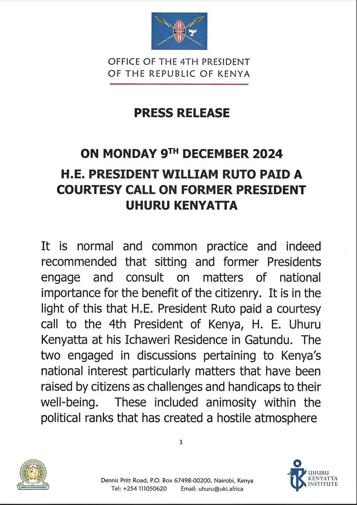 gabrieloguda's tweet photo. BREAKING NEWS: Here is the official statement from President Uhuru Kenyatta for those still not believing. https://t.co/vJ4C5KjlcO