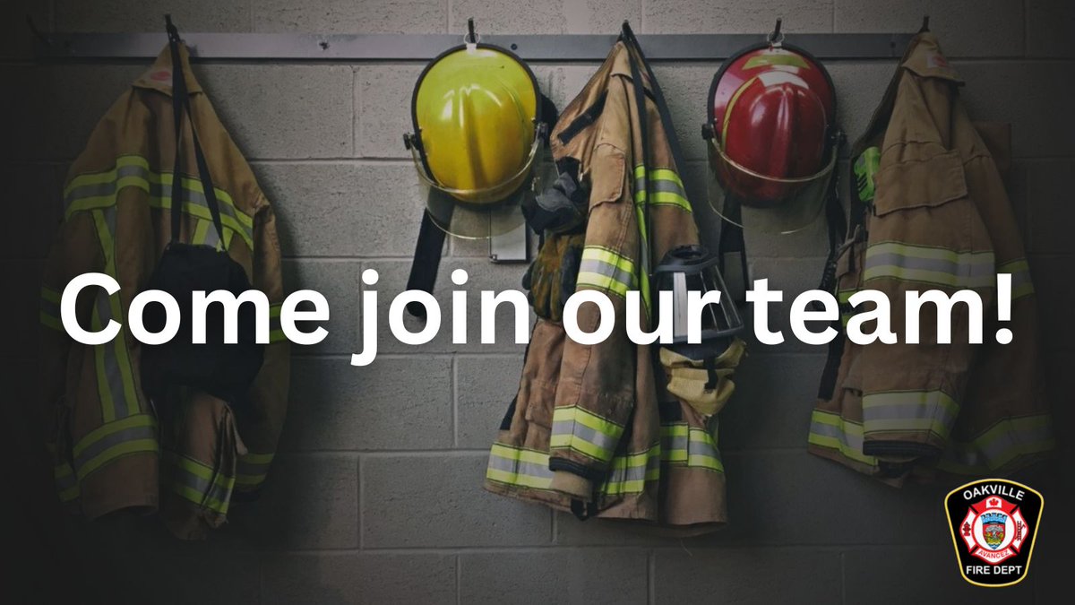 oakvillefire's tweet photo. Fire Fighter recruitment is open! The Town of Oakville is looking for new Probationary Fire Fighters to join the Oakville Fire Department. The application deadline is 10 a.m. on December 24, 2024.

Learn more and apply: https://t.co/Q1Y3qycIrN https://t.co/bToUxsO5TQ