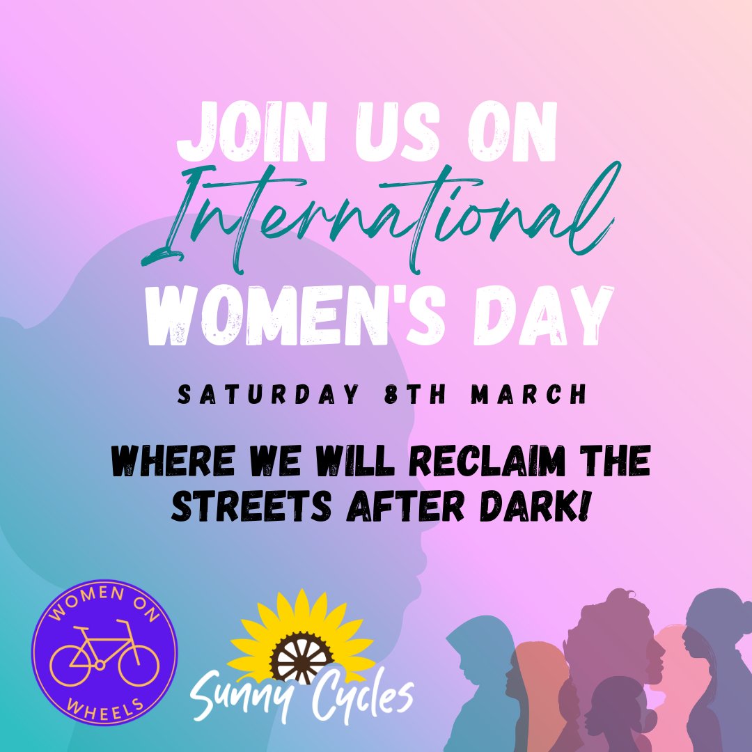 SunnyCycles (@sunnycycles) on Twitter photo Save the Date: International Women’s Day Ride
Saturday, 8th March 2025
Organised by Sunny Cycles and <a href="/WomenonWheels_/">Women on Wheels</a>
Stay tuned for updates and more information on how you can join us to celebrate women and promote safer cycling for all, no matter the time of year! Save the Date: International Women’s Day Ride
Saturday, 8th March 2025
Organised by Sunny Cycles and <a href="/WomenonWheels_/">Women on Wheels</a>
Stay tuned for updates and more information on how you can join us to celebrate women and promote safer cycling for all, no matter the time of year!