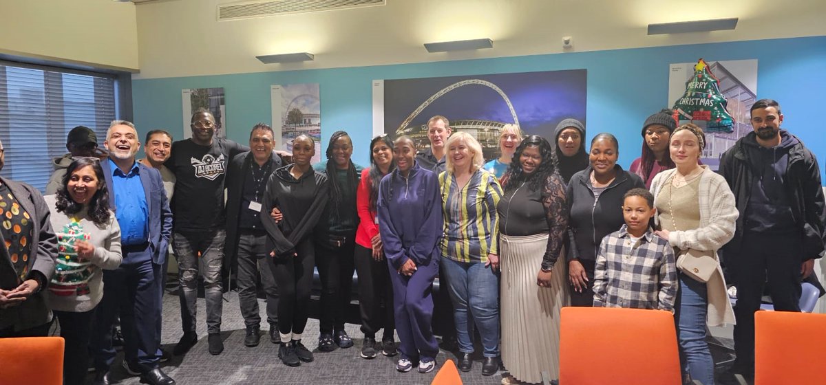 Everyone enjoying the Elm Road, Wembley, Christmas Brunch. Thank you to Chantelle for organising.