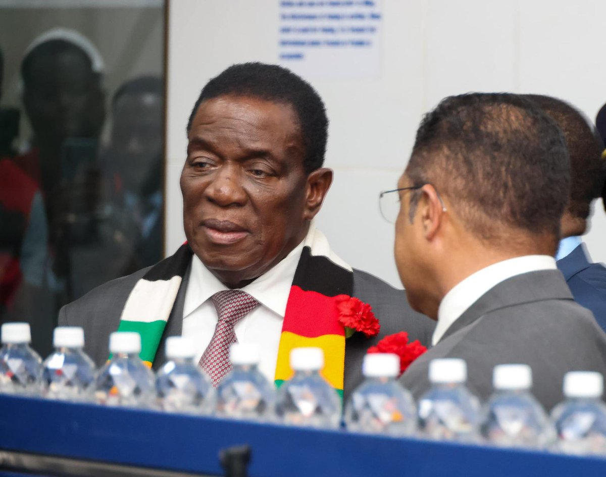 edmnangagwa's tweet photo. I am honoured to commission Varun Beverages’ Phase 6 & 7 production lines and lay the foundation for their new snacks project. Their growth creates jobs, empowers youth and women, and supports local production, aligning with our vision to leave no one and no place behind. #zimbabwe #Vision2030