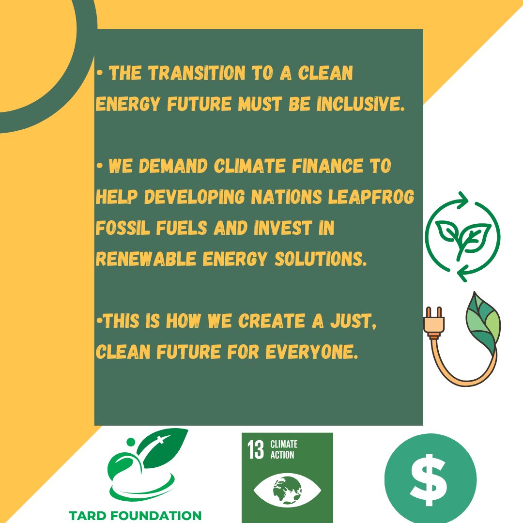 We demand climate finance to help developing nations leapfrog fossil fuels and invest in renewable energy solutions. #ClimateFinance