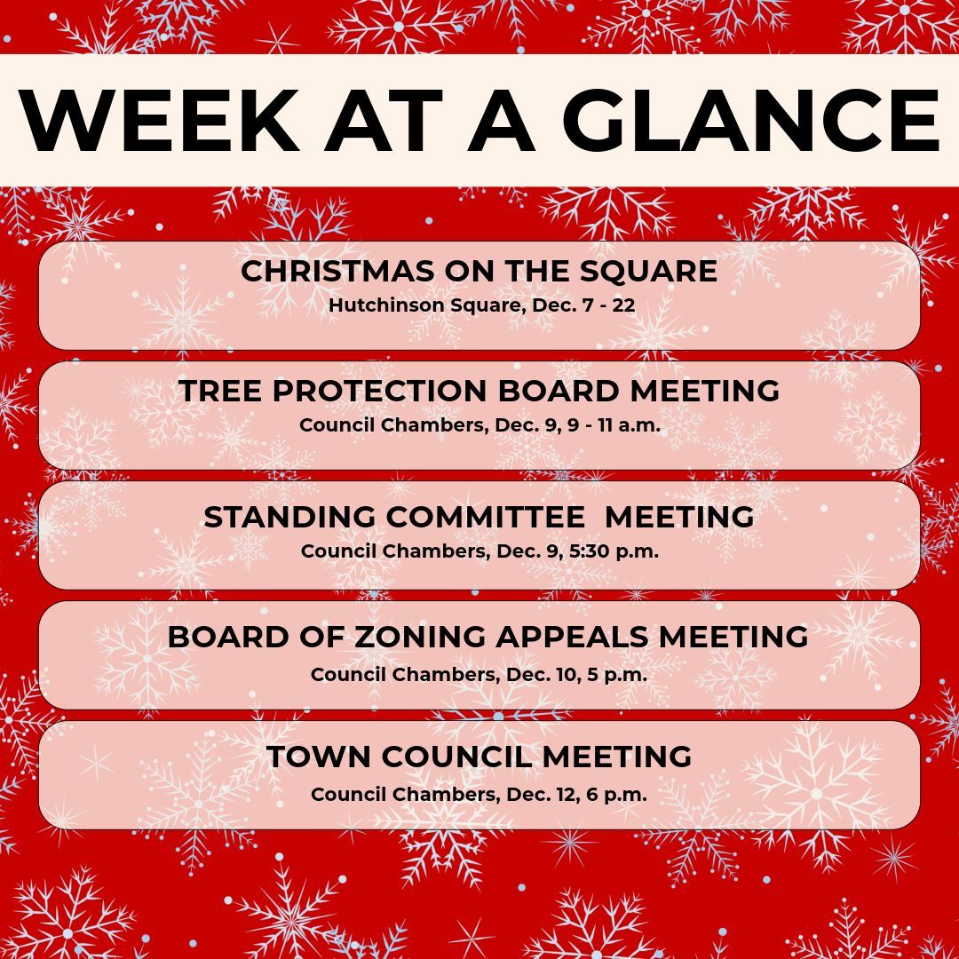 SummervilleSC's tweet image. Happy Monday! Here&apos;s what&apos;s happening this week in the Town of Summerville: 

🎄 Christmas on the Square
🌳 Tree Protection Board Meeting
🗣️ Standing Committee Meeting
🏠 Board of Zoning Appeals Meeting
🏛️ Town Council Meeting

More info below!
buff.ly/3DdPZLK