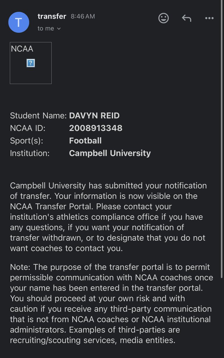 DavynReid's tweet image. Officially in the portal‼️
3 years of eligibility
Let’s do it!