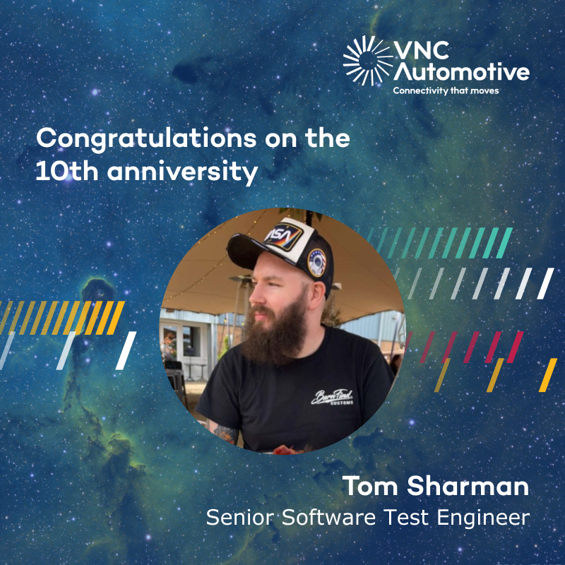 VNCAutomotive's tweet photo. 🎉 Congrats to Tom Sharman on 10 amazing years with VNC Automotive!
From junior tester to Senior Test Engineer, Tom has been key to many projects, including MirrorLink and Cobalt Cube®.

Thank you, Tom, for your dedication and contributions. Here’s to the next chapter! 🙌 https://t.co/Jnjkj6eu1e