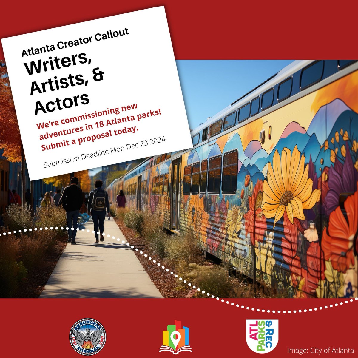 There’s an open #Atlanta #Creator Callout for #Writers, #Artists &amp; #Actors right now! Take part in this paid opportunity to create interactive stories in 18 different Atlanta parks. Find out more info &amp; submit a proposal before Dec 23rd: [buff.ly/4eHJ3Uf]#ATL#S…