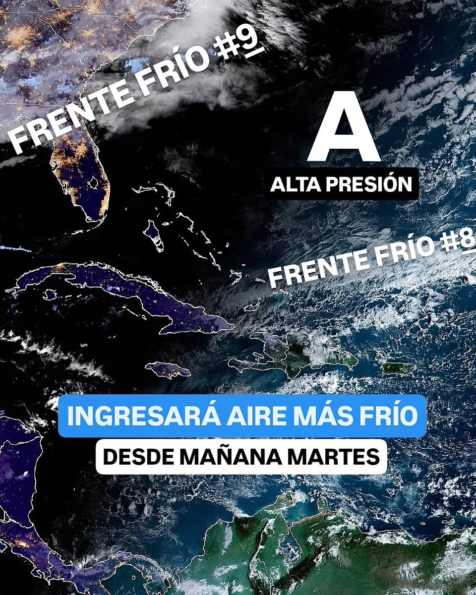 JeanSuriel's tweet photo. 🔵🔵ATENTOS | Las lluvias continuarán esta semana en gran parte de República Dominicana por la influencia de dos vaguadas, dos frentes fríos y la humedad marina: entre hoy y el jueves ocurrirán las precipitaciones más significativas.

⚠️Desde mañana en la noche entrará aire más frío al país, por lo que el ambiente se tornará más fresco esta semana.

Sigue ⬇️