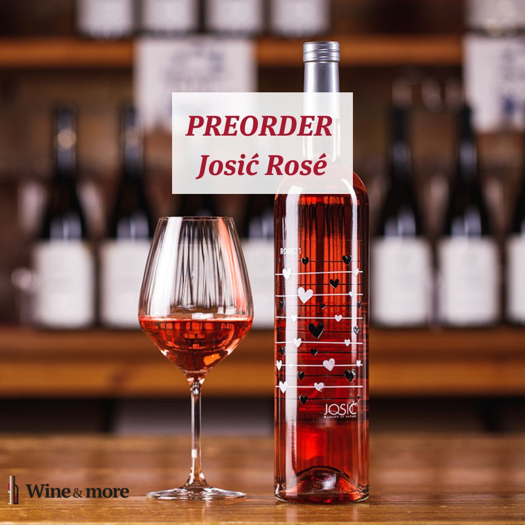 PREORDER NOW - The new vintage of Josić Rosé is arriving next week! Quantities are limited, so secure your bottle today and be the first to enjoy it. 
#wineandmore #winelovers #croatianwine #josicwinery #josicrose #rosèwine #croatianrosewine
Buy here: tinyurl.com/msfnbkae