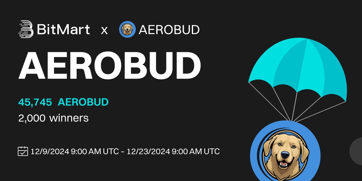 🌟 #BitMart X #AEROBUD #Airdrop 🌟

1️⃣Follow  <a href="/BitMartExchange/">BitMart</a> &amp; <a href="/BitMartResearch/">BitMart Research｜$BMX HODLer</a> &amp; <a href="/AeroBudCoin/">AeroBud</a>
2️⃣Join t.me/BitMartExchange &amp; t.me/AeroBudCoin
3️⃣RT, Like &amp; Tag 3 frds
4️⃣Fill in forms.gle/UBH9XDivQWWoag…

🎁 2,000 winners / 45,745 AEROBUD
Register 👉