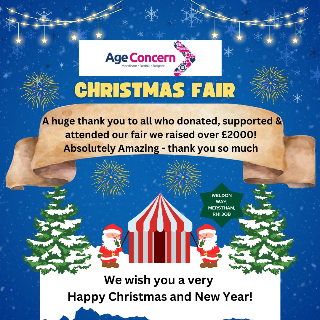 Thank you so much for all your support! We raised an incredible amount at our #Christmas Fair !
#charity #fundraising #Merstham