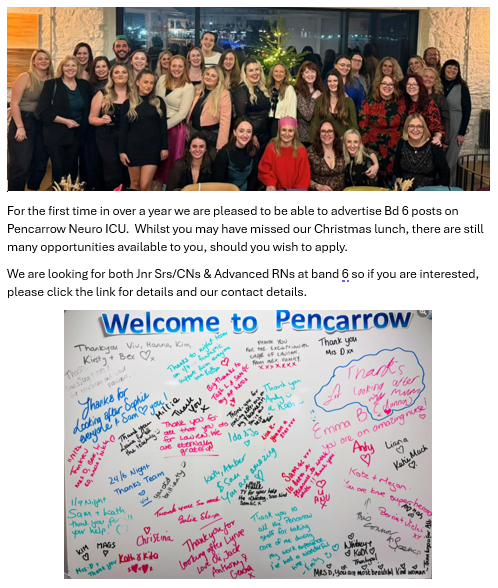 Pencarrow Neuro ICU (@pencarrowicu) on Twitter photo jobs.nhs.uk/candidate/jobaβ¦
If you are interested in continuing your critical care career as a Bd 6 RN in the beautiful South West then please take a look at our ad!
#TeamPencarrow <a href="/UHP_NHS/">University Hospitals Plymouth NHS Trust</a> <a href="/DerrifordNurses/">UHP Nursing π</a> jobs.nhs.uk/candidate/jobaβ¦
If you are interested in continuing your critical care career as a Bd 6 RN in the beautiful South West then please take a look at our ad!
#TeamPencarrow <a href="/UHP_NHS/">University Hospitals Plymouth NHS Trust</a> <a href="/DerrifordNurses/">UHP Nursing π</a>