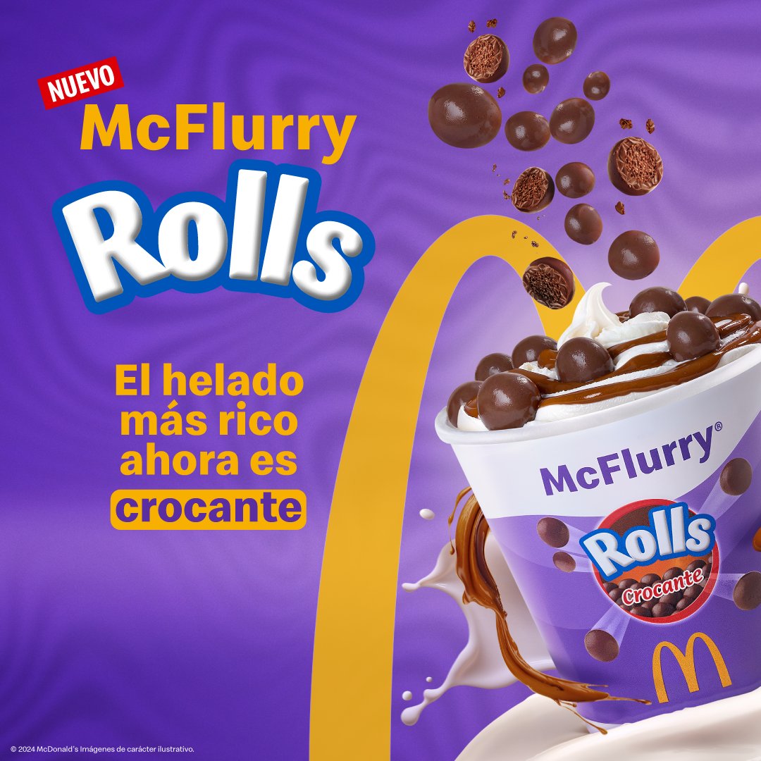 ¿Ya lo probaste? 😎 Nuevo McFlurry Rolls🍦🍫💛 Crocantemente delicioso😋