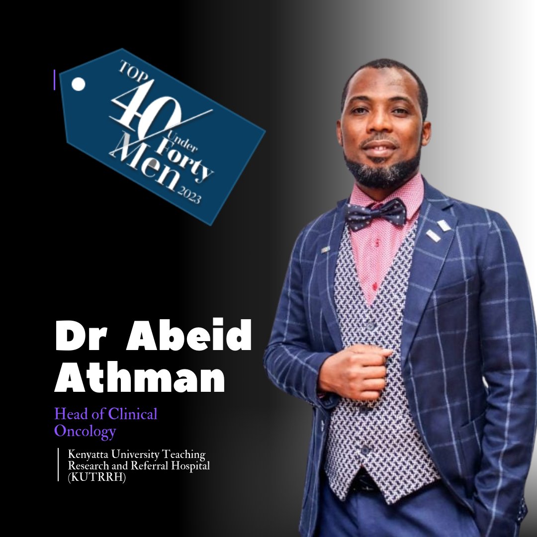 Congratulations to Dr. Abeid Athman, Head of Clinical Oncology at KUTRRH, on being recognized as one of the top 40 men under 40.

Learn More Via Business Daily: top40.businessdailyafrica.com/candidates/dr-…