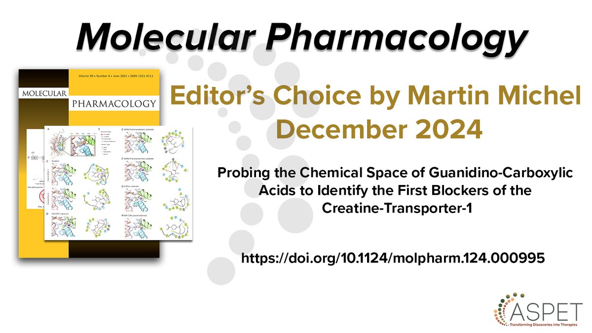 Viennese investigators identified novel inhibitors of creatine transporter-1 from the guanidino-carboxylic acid family. They provide proof-of-principle for inhibiting this transporter, a proposed anti-cancer drug target. Read the article here: ow.ly/YoZL50UmqPi