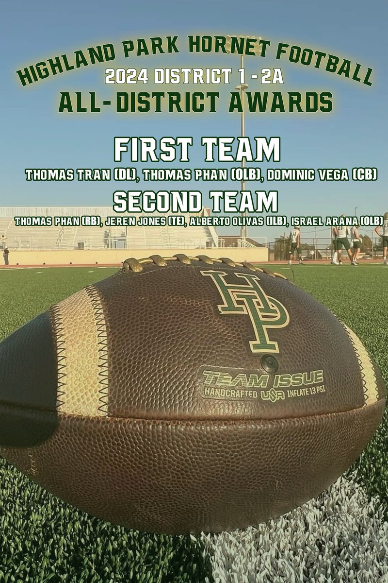 Amarillo Highland Park Football (@hphornetsfb) on Twitter photo We want to say a big congratulations to all of these players that earned All-District Honors this year. Proud of them and their efforts this football season. <a href="/coach_havel/">Coach Havel</a> <a href="/JarretStout66/">Ty Stout</a> <a href="/CoachDonaghy/">Matt Donaghy</a> <a href="/PeeJayMart/">Francisco Pj Martinez</a> <a href="/EricSheen2/">Eric Sheen</a> We want to say a big congratulations to all of these players that earned All-District Honors this year. Proud of them and their efforts this football season. <a href="/coach_havel/">Coach Havel</a> <a href="/JarretStout66/">Ty Stout</a> <a href="/CoachDonaghy/">Matt Donaghy</a> <a href="/PeeJayMart/">Francisco Pj Martinez</a> <a href="/EricSheen2/">Eric Sheen</a>