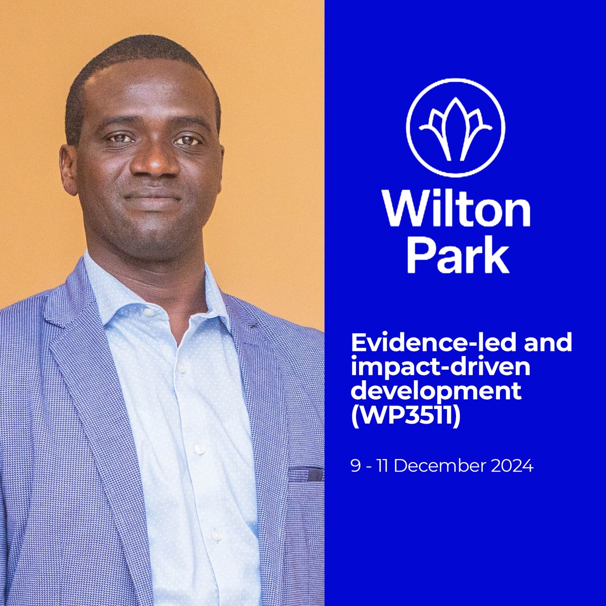 African Evaluation Association (@tweet_afrea) on Twitter photo This week, our President, Dr. Miché Ouédraogo will speak at a conference on 'Evidence-led and impact-driven development' organized by the prestigious <a href="/WiltonPark/">Wilton Park</a> from Monday 9 - Wednesday 11 December in United Kingdom.
Wilton Park brings together experts, policy makers and This week, our President, Dr. Miché Ouédraogo will speak at a conference on 'Evidence-led and impact-driven development' organized by the prestigious <a href="/WiltonPark/">Wilton Park</a> from Monday 9 - Wednesday 11 December in United Kingdom.
Wilton Park brings together experts, policy makers and