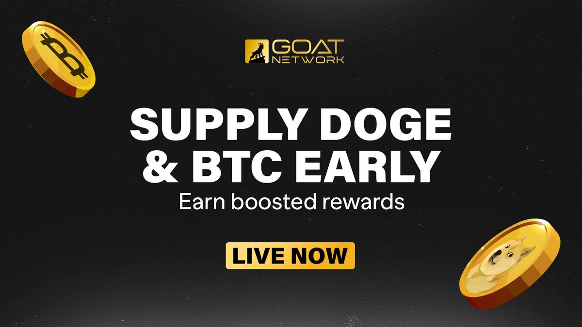 GOATNetwork's tweet photo. Drop everything, our Early GOAT Pre-Mining just went live!

We're giving boosted rewards for early believers.

Just bring your #DOGE and #BTC and let's make something happen.

Important: Capped at 20 BTC &amp; 5m DOGE.

Early birds catch the worm 👀 https://t.co/Ew6APAW8Cz