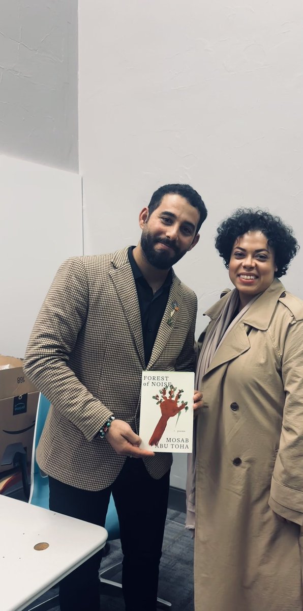Dalai_Mama_'s tweet photo. So grateful to @MosabAbuToha for sharing his time and memories and spirit and poems and prayers with us yesterday. & to @El_Gendy_95 for his careful readings and thoughtful questions. 🙏🏽🙏🏽🙏🏽 #ForestofNoise 🇵🇸 https://t.co/xtJq0ddA2R