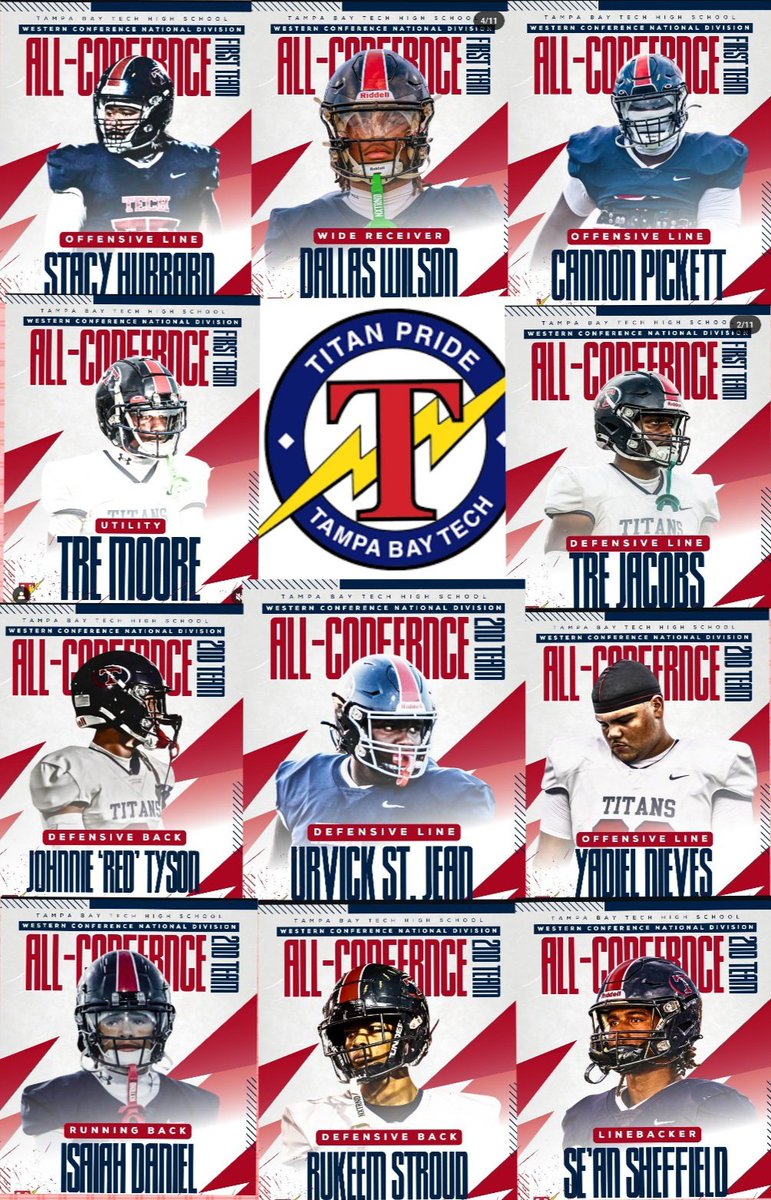 Congrats to our 11 Titans selected to the All Conference Team! <a href="/TBTFootball/">#TechTechTech</a>