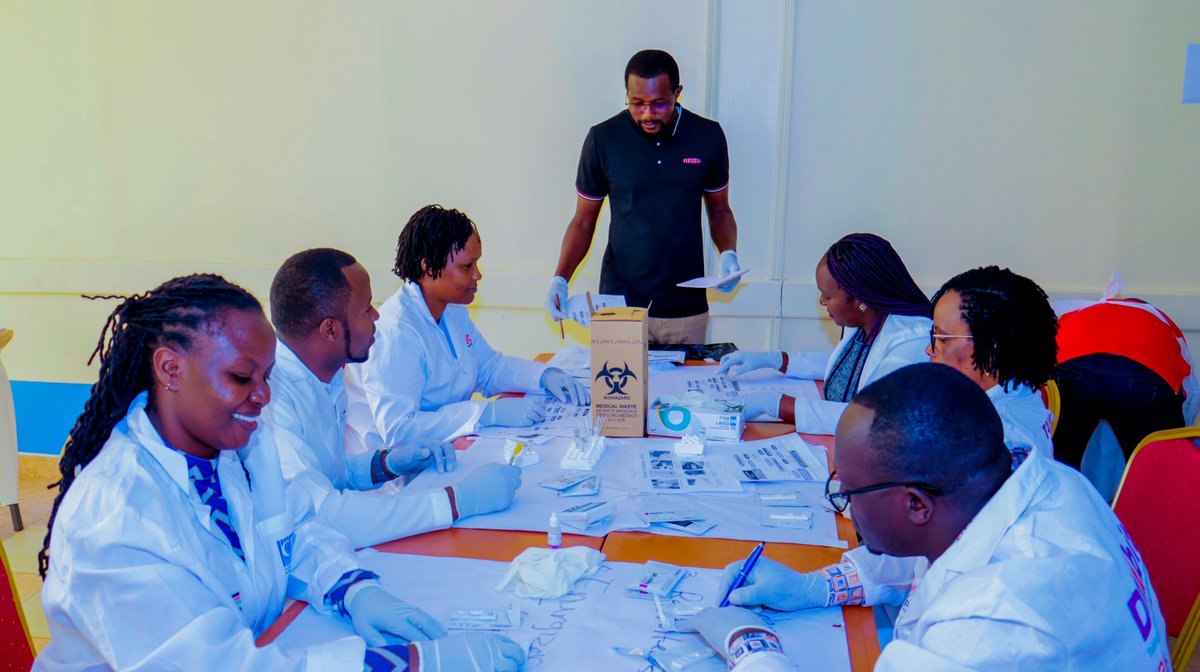 LVCTKe's tweet photo. As part of the transition to the WHO-recommended 3-Test Algorithm, #DhibitiProject, NASCOP & partners trained Kirinyaga County ToTs. Sessions included theory, practicals & competency assessments. Ready for rollout! 💪
#EndHIV #HIVControl #KenyaHealth https://t.co/SNRCih9JQD