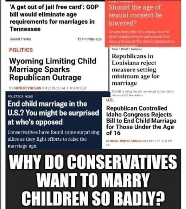JadeIsRadXXX's tweet photo. @DavidCookTexas Why don't you people end loopholes in churches that protect pedophiles or child marriage?

Are you pro pedophile or anti child? https://t.co/gtvJ2AgHjW