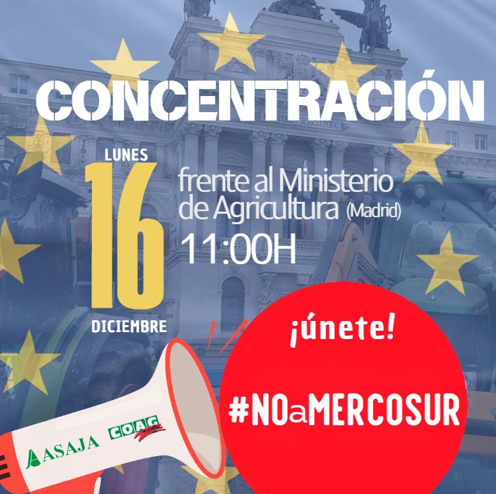 AsajaNacional's tweet photo. đđĸ El campo se moviliza una vez mÃĄs.
đī¸ #16DC agricultores y ganaderos salimos a la calle đfrente al @mapagob (Madrid).
đ 11:00
â Contra acuerdos injustos como UE-MERCOSUR
â Contra los altos costes y bajos precios en origen
đ ÂĄSÃēmate! https://t.co/daPtDJ1Ca1 https://t.co/Gbw4Wx5Q5q