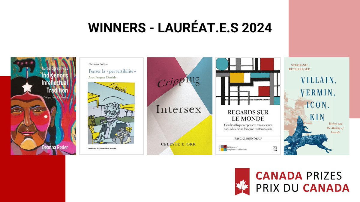 [1/2] The Federation is proud to announce this year’s five Canada Prizes recipients, representing the most inspiring, impactful, and transformative scholarly books in the #HSS recently funded by the Scholarly Book Awards.